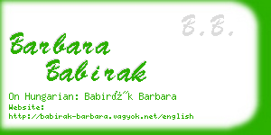 barbara babirak business card